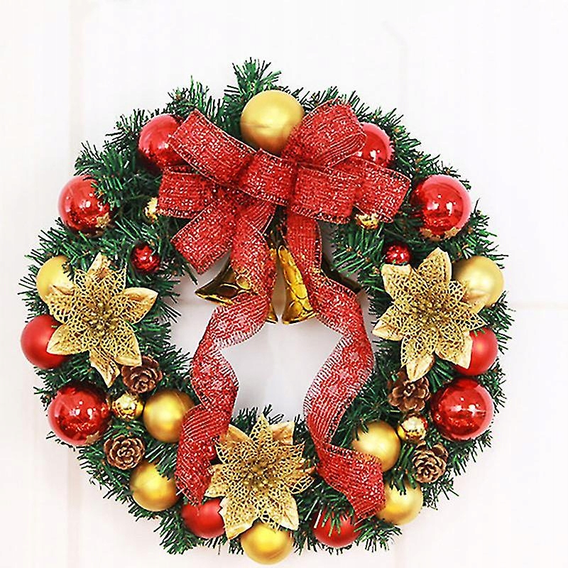 Mimigo 40cm Christmas Wreath Poinsettia, Golden