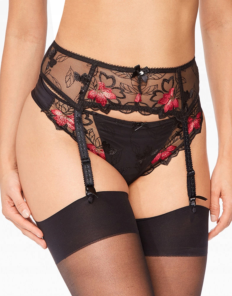 NOWY FANTASIE uk czarny koronka pas S 36