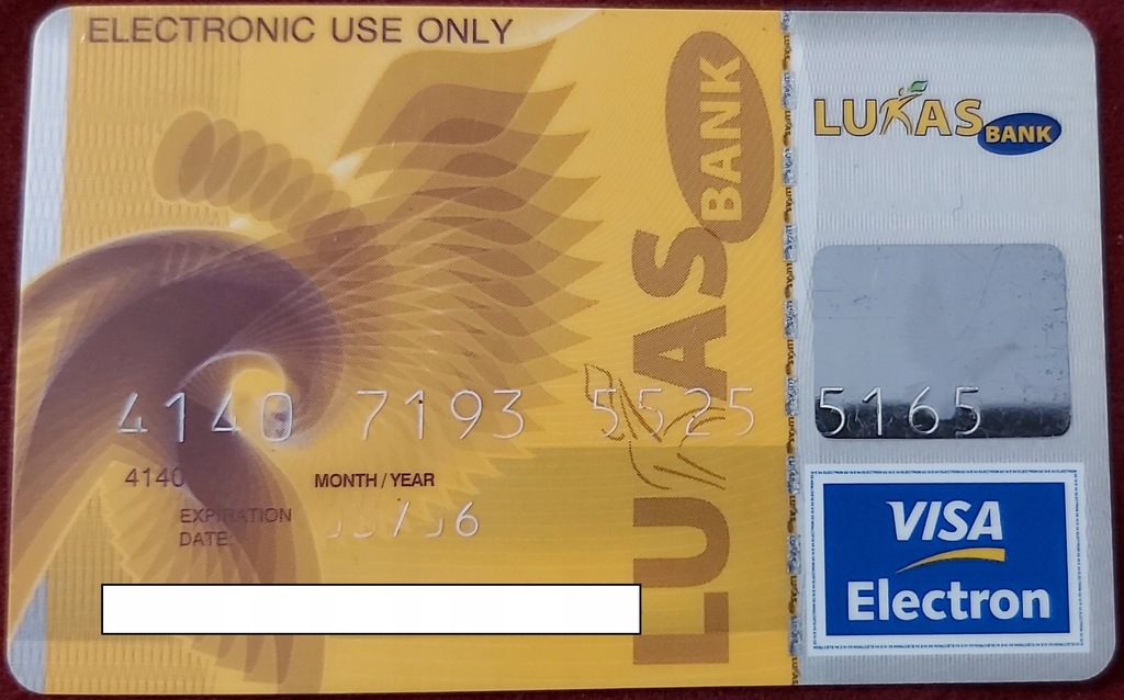 Karta VISA ELECTRON LUKAS Bank 06