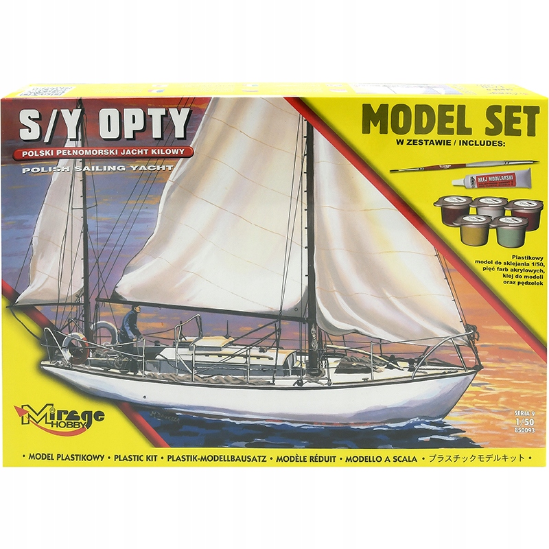 ZESTAW DO SKLEJANIA MODEL PLASTIKOWY YACHT MIRAGE