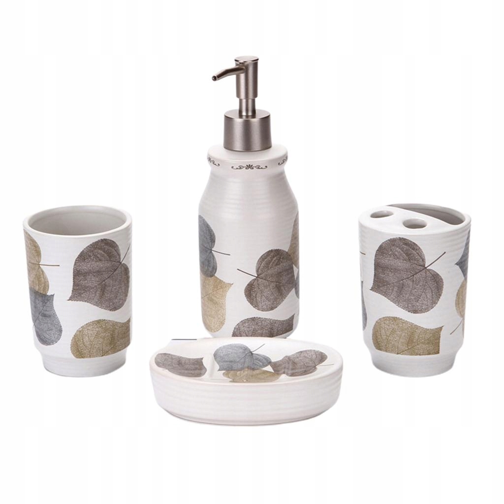 4 Pcs Autumn Leaves Bathroom Accessory Set