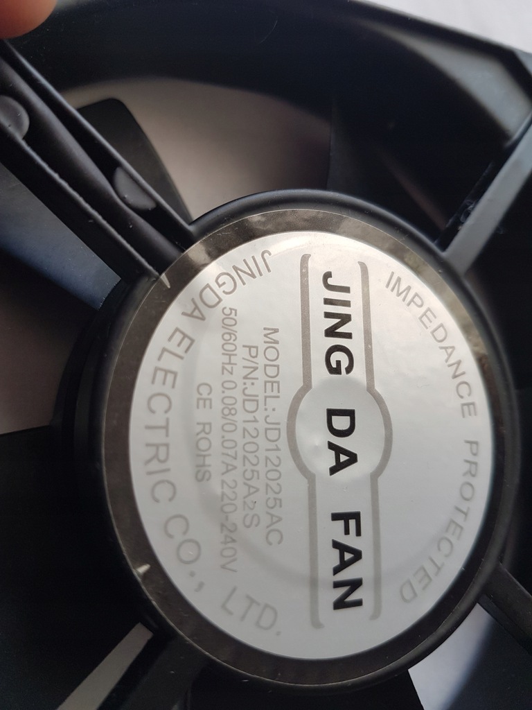 Ventilateur JING DA JD12025AC – 12cm, 220V, Cadre Aluminium – Refroidissement PC Ou Autre