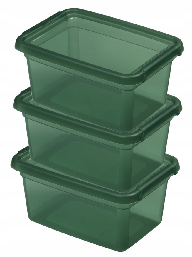 3 x pojemniki na żywność zestaw pojemników 1.5l Zielone