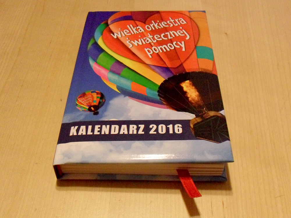 Kalendarz - terminarz kieszonkowy WOŚP na 2016 r