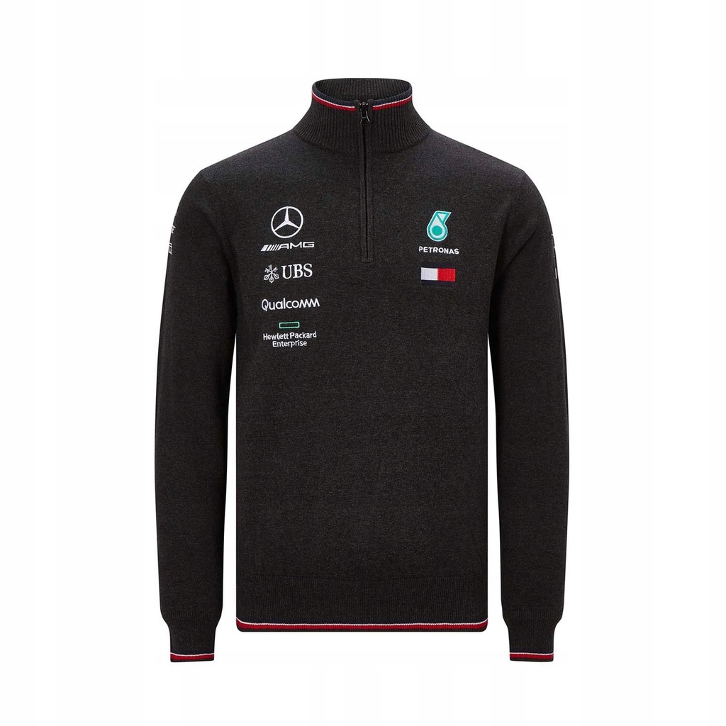 Bluza męska czarna Half Zip Mercedes F1 2019 L