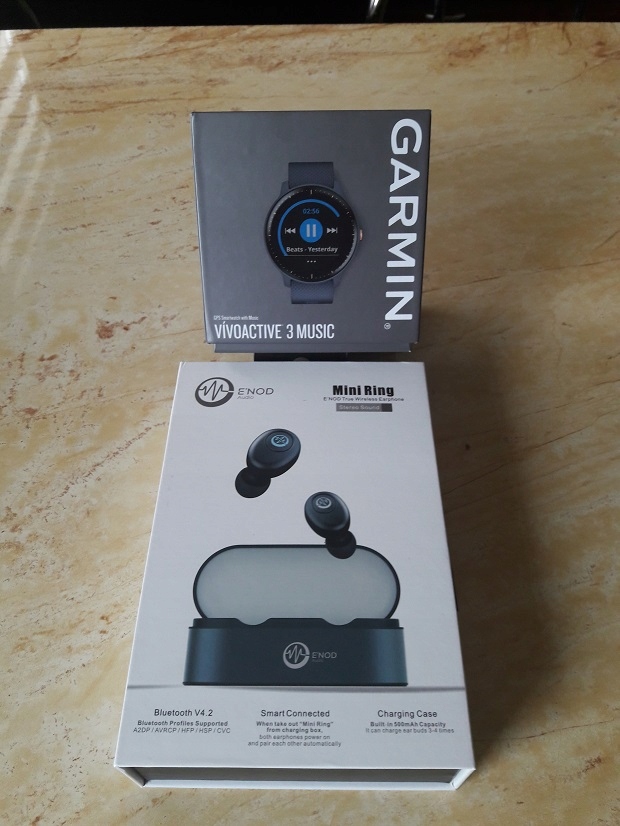 Garmin vivoactive 3 music Granat + Słuchawki ENOD