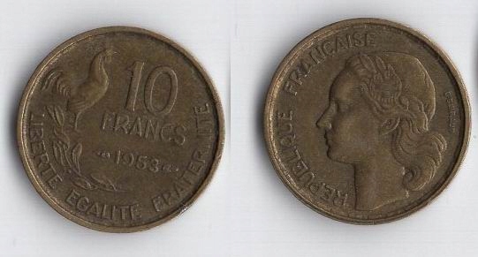 FRANCJA 1953 10 FRANCS