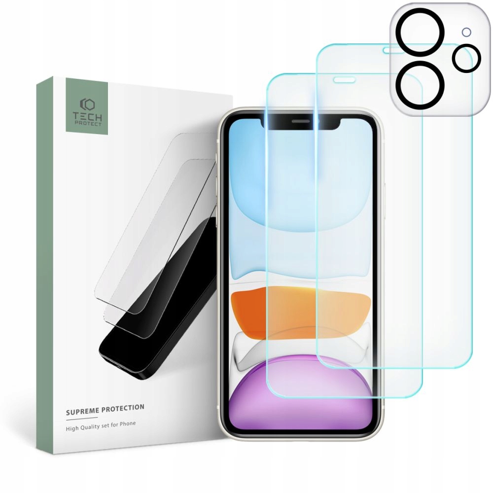 SZKŁO HARTOWANE DO IPHONE 11 TECH-PROTECT SUPREME SET