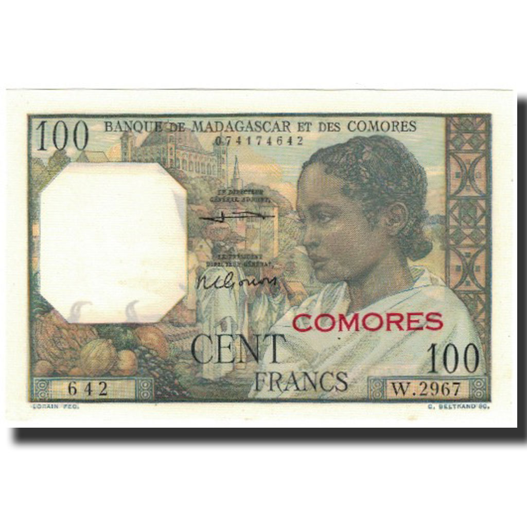 Banknot, Komory, 100 Francs, 1963, KM:3b, UNC(65-7