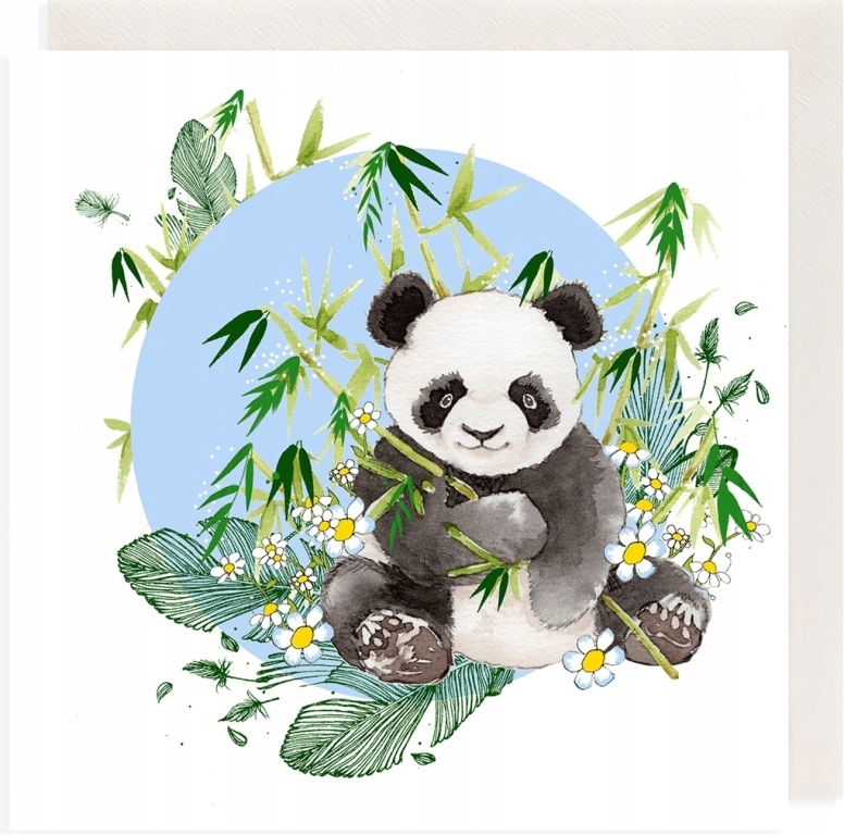 Karnet Swarovski kwadrat: Panda