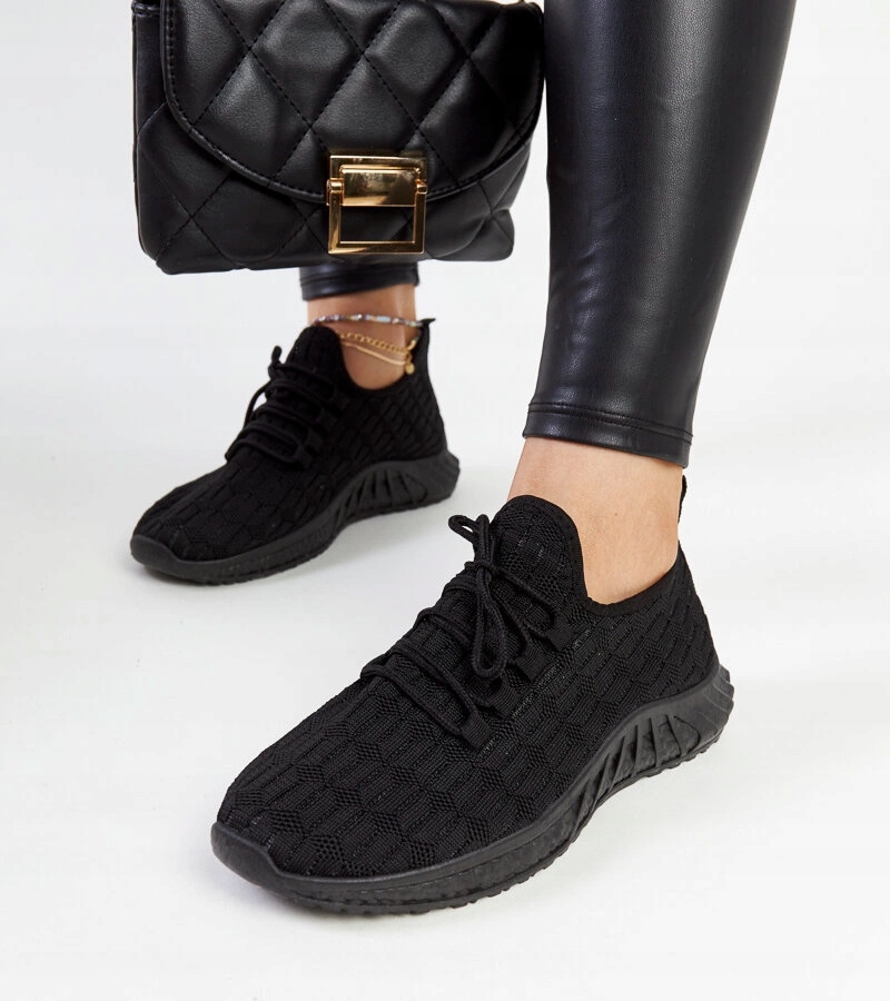 Czarne materiałowe sneakersy Milena rozmiar 38