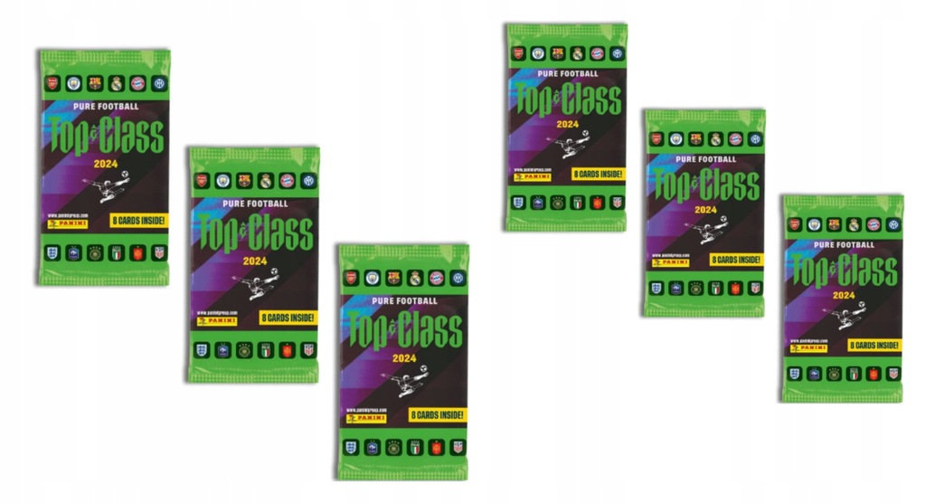 PANINI TOP CLASS 2024 6 SASZETK Z KARTAMI PIŁKARSKIMI - 48 KART