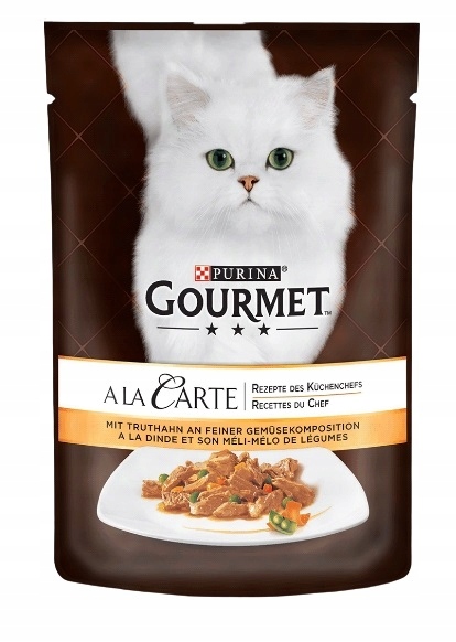 Purina, Gourmet, Mokra karma dla kota, indyk i warzywa, 85g