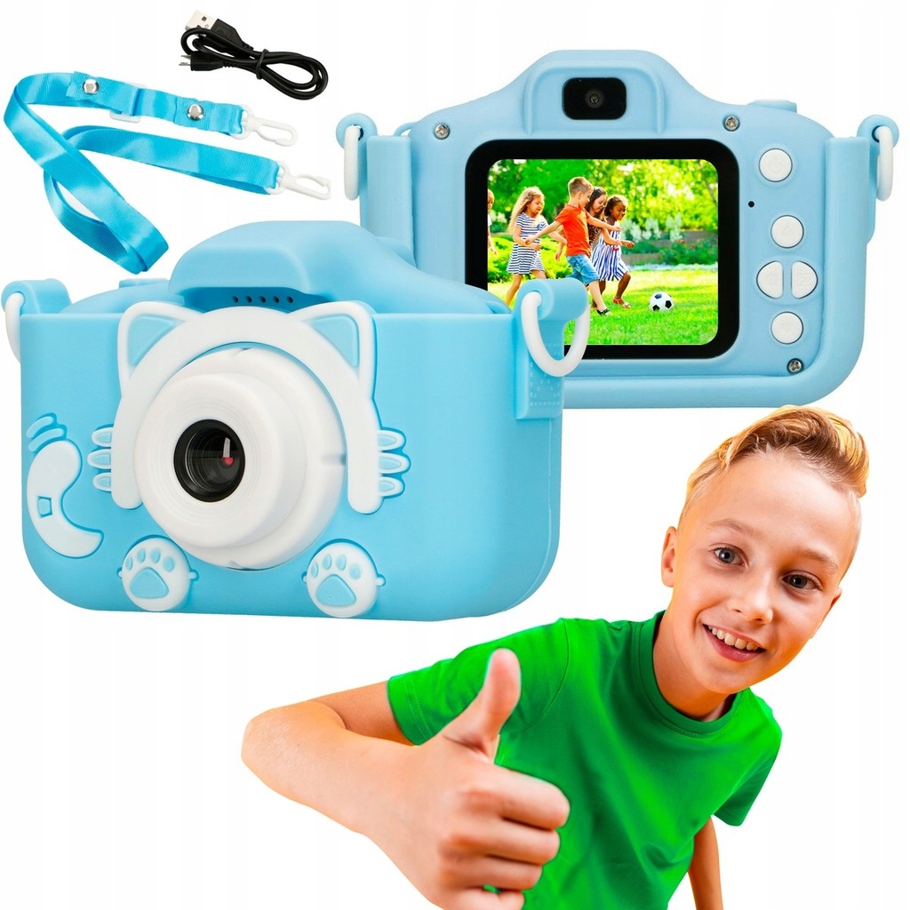 Nota Extralink Kids Camera H27 Dual Niebieski 1080P 30fps 12MP 2.0"