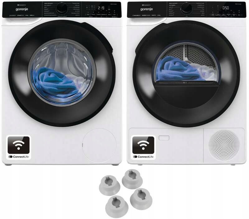 Zestaw Gorenje Pralka WPNA94A3RWIFI/PL+Suszarka DPNA92WIFIPL + Nóżki AW012