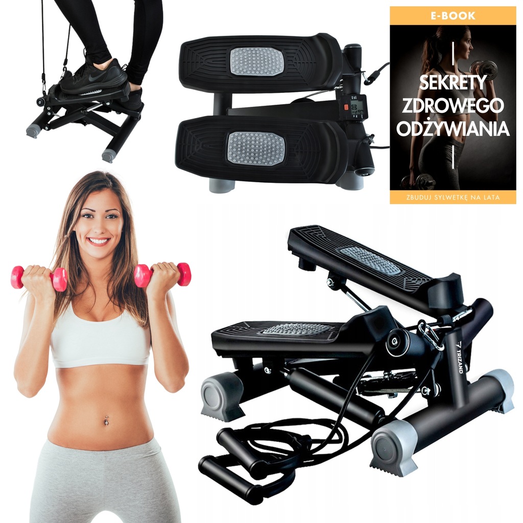 STEPPER FITNESS skrętny z linkami do ćwiczeń, odchudzanie, E-book GRATIS!