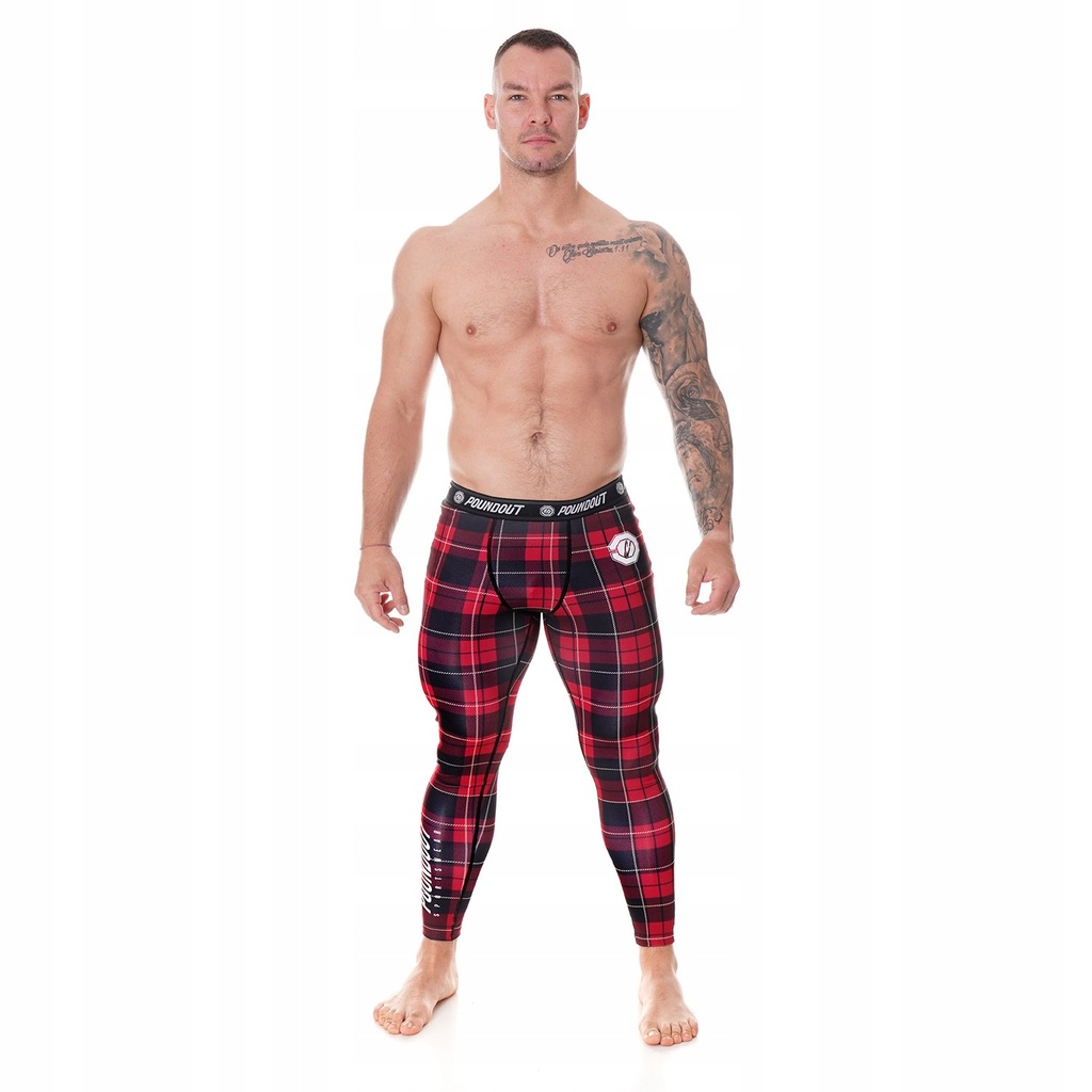 Legginsy sportowe męskie LUMBERJACK w kratkę L
