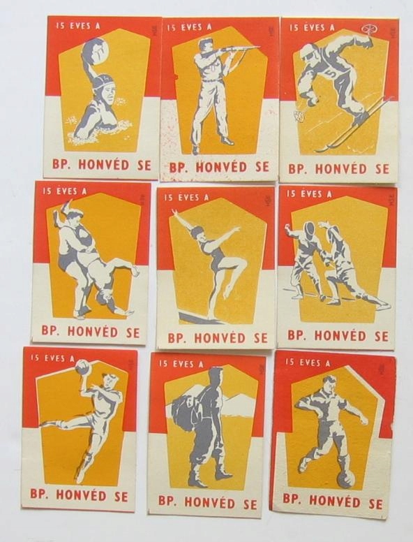 Etykiety zapałczane Węgry sport lata 50