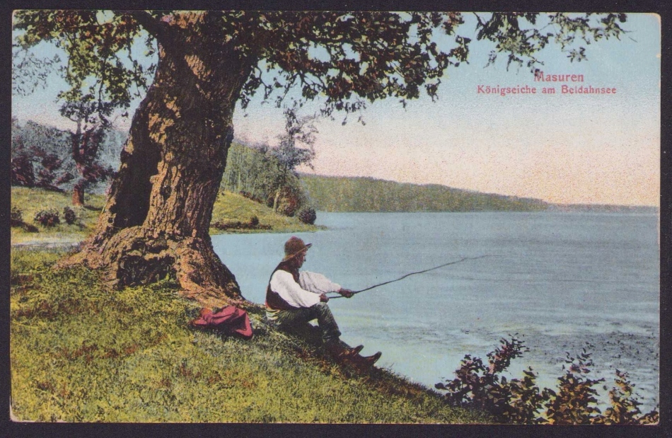 Jezioro Bełdany - wędkarz - Alt Kelbonken 1915 r