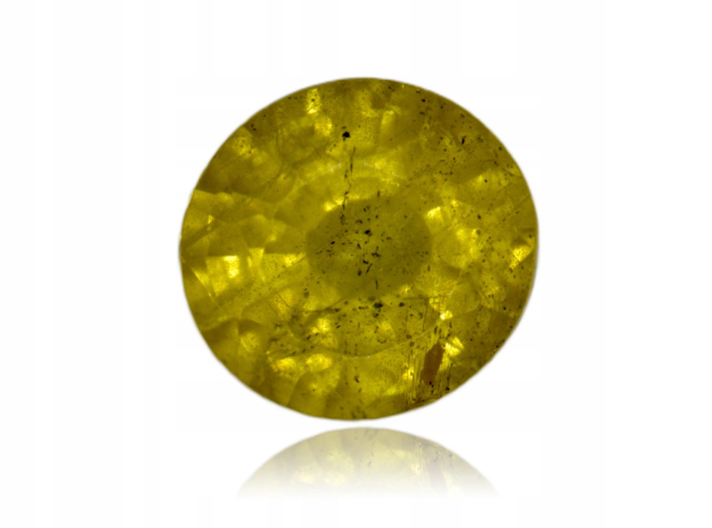 Naturalny Szafir 0.17ct Żółty Okrągły + eCertyfikat WBD