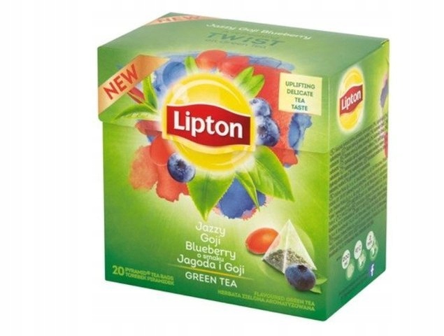 LIPTON Herbata zielona, Jagody Goji, 20 torebek