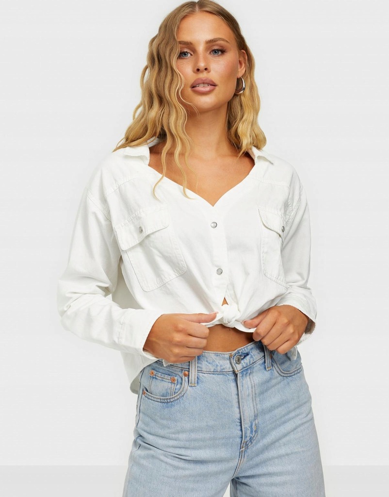 13G131 MISSGUIDED __NX2 KOSZULA JEANS WIĄZANIE__M