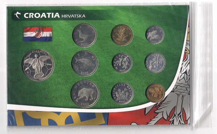 zestaw monet CHORWACJA+medal EURO 2012