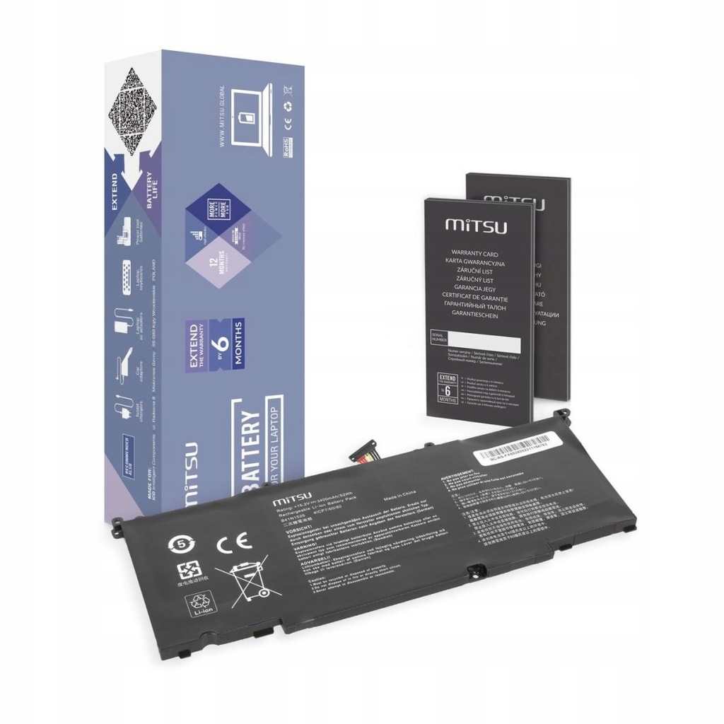 Bateria Mitsu do notebooka Asus FX502, ROG Strix GL502VY GL502VT (15.2V) (3