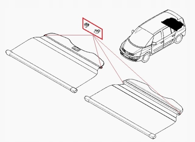 Купить Крючки для шторки багажника Renault Espace IV: отзывы, фото, характеристики в интерне-магазине Aredi.ru