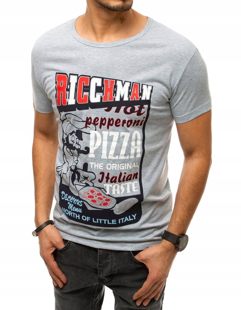 MĘSKA KOSZULKA T-SHIRT Z NADRUKIEM rx4373 - XL
