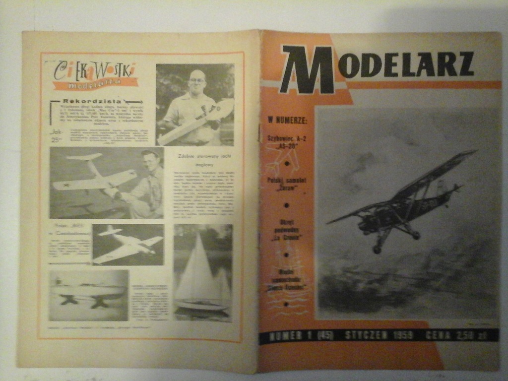 MODELARZ nr10/1959szybowiec a-2 AS-20