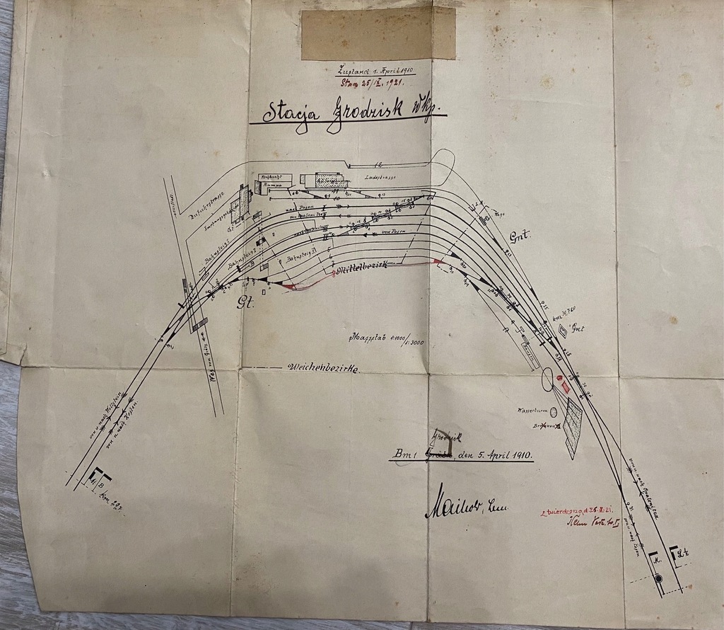 Plan schematyczny PKP - Grodzisk Wlkp 1910r.