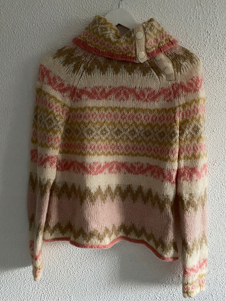 GAP sweter golf wełna aztecki wzór M L