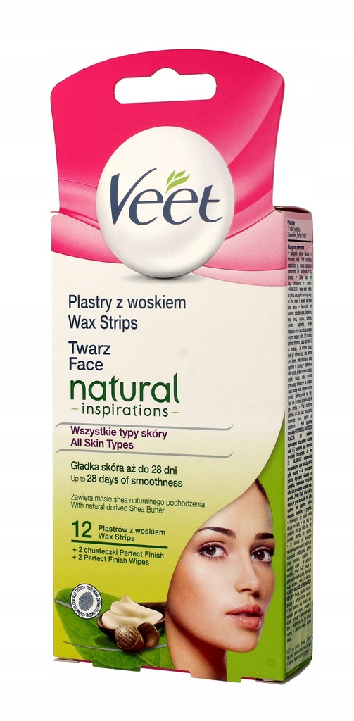 Veet Plastry z woskiem do depilacji twarzy Natural