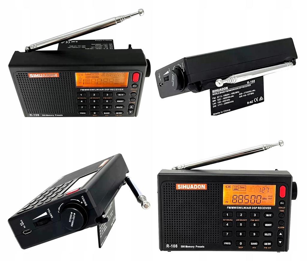 SIHUADON R108 odbiornik globalny LW MW SW airband - 12175502316 ...