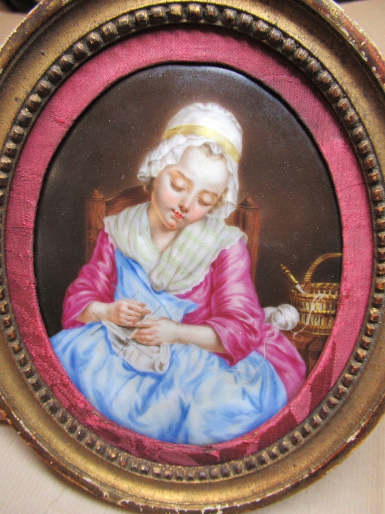 Miniatura Biedermeier , portret dziewczynki.