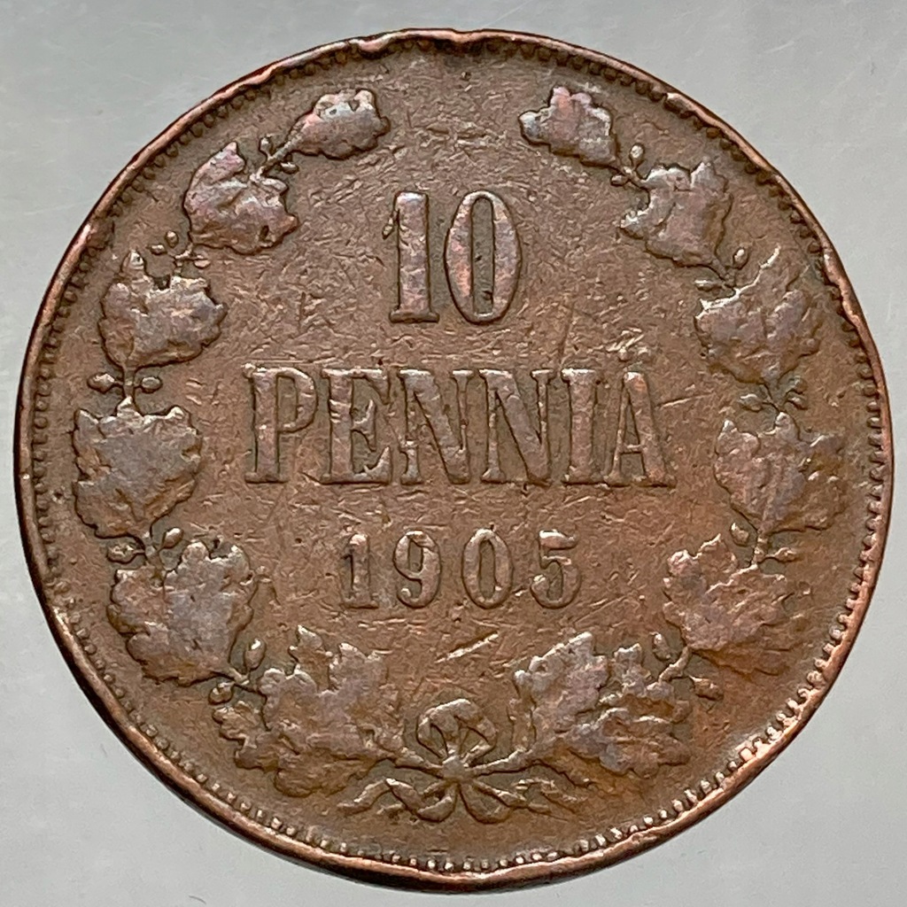 Finlandia Mikołaj II 10 pennia 1905 ładne
