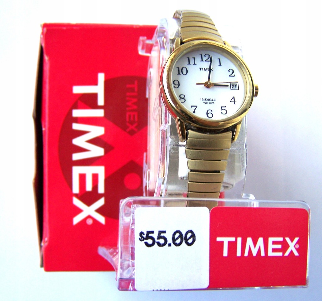 Timex damski klasyk z datownikiem bransoletą TANI