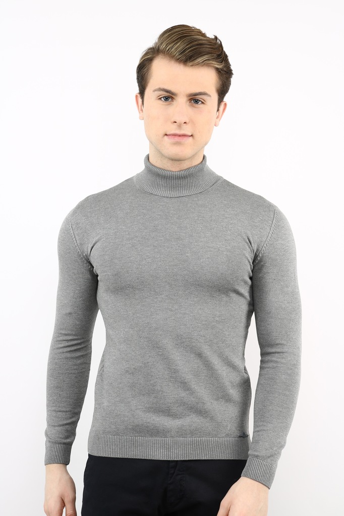 GOLF SWETER KLASYCZNY SZARY LWL-096 LIWALI_L