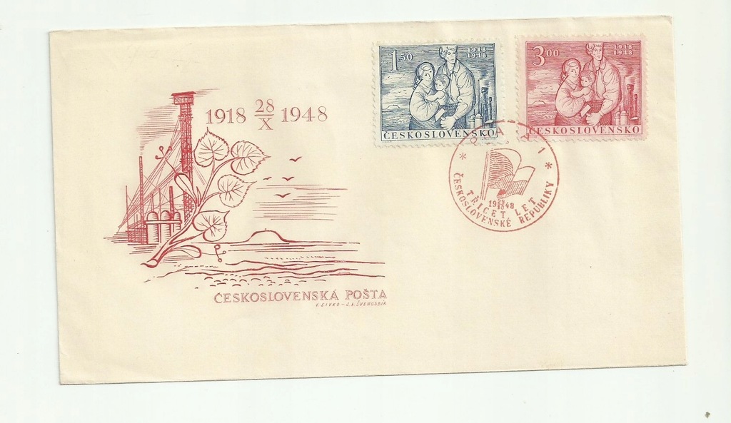 315/ Czechosłowacja 1948 - koperta