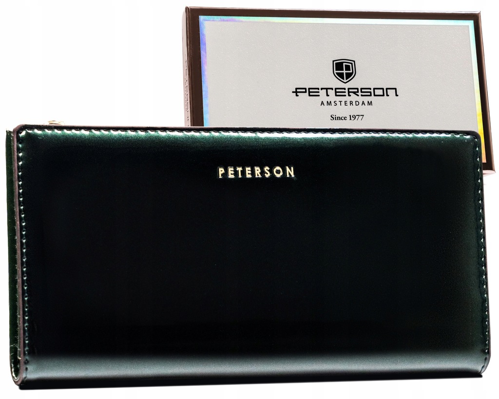 PETERSON portfele damskie lakierowane klasyczne kolory na prezent
