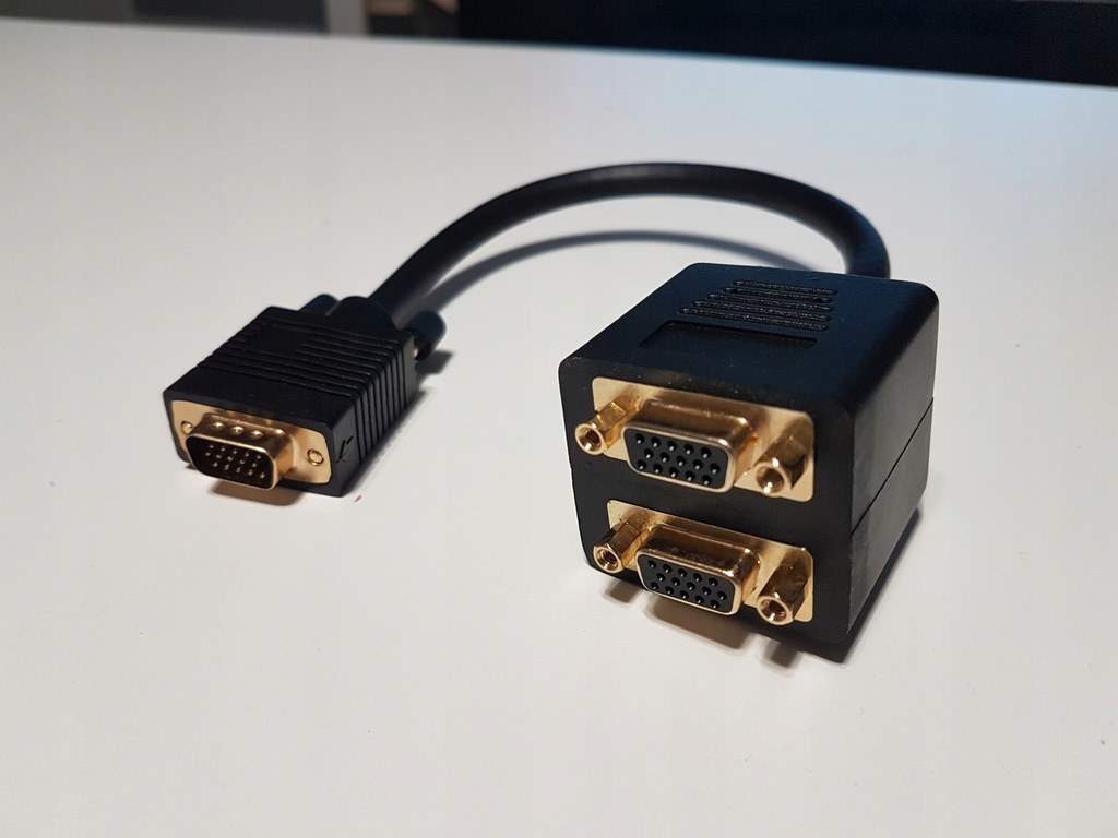 Kabel spliter vga 2 monitory rozdzielacz splitter