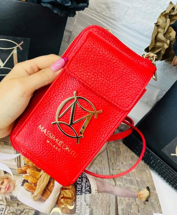 Torebko- portfel Massimo Contti skórzany czerwony