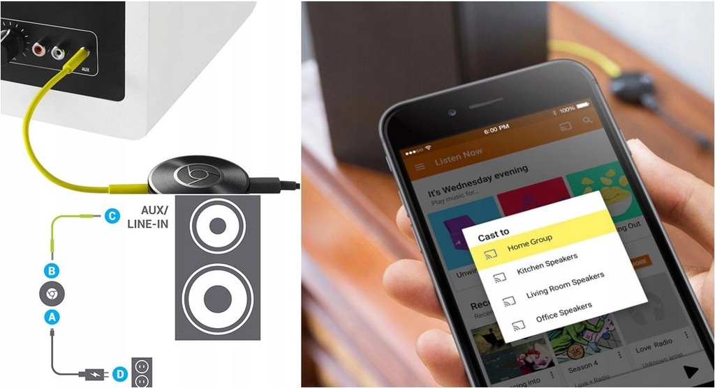 Купить Передатчик звука GOOGLE CHROMECAST AUDIO: отзывы, фото, характеристики в интерне-магазине Aredi.ru