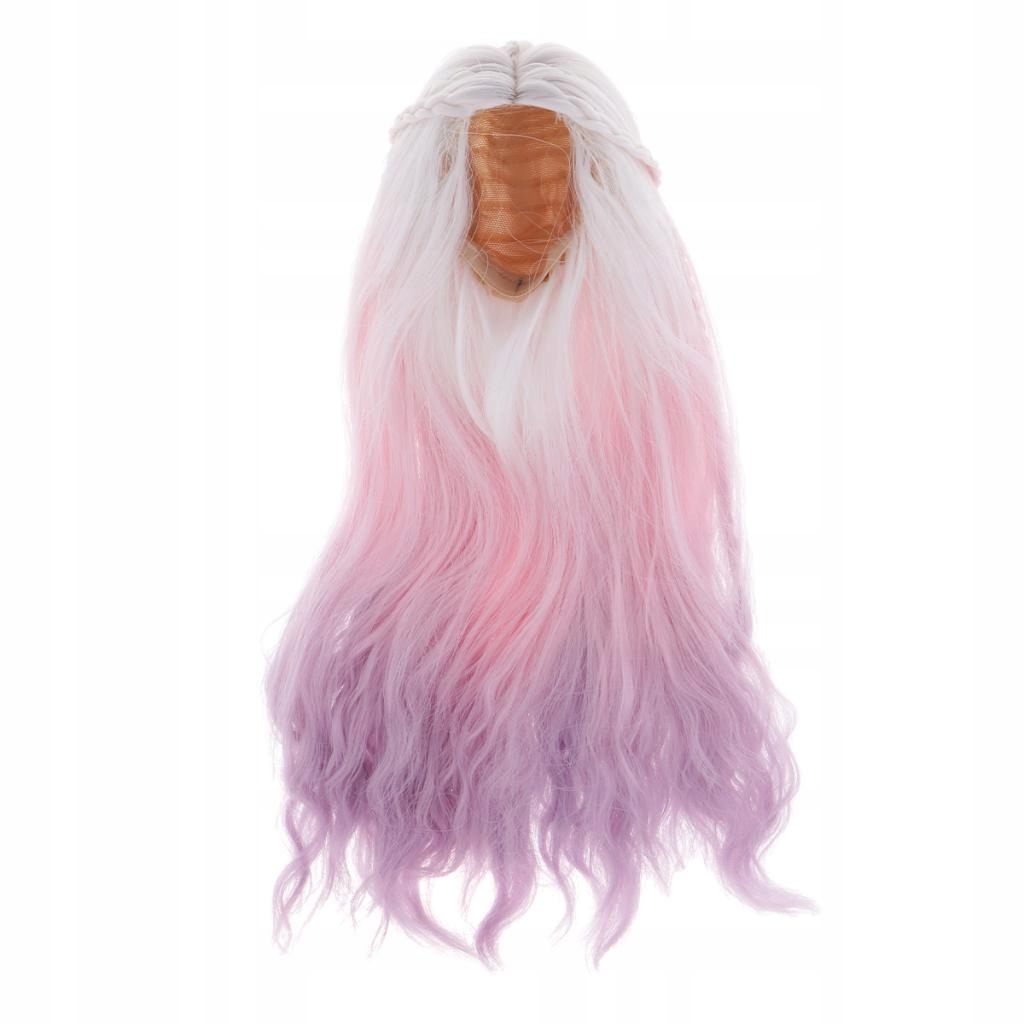 1/3 Hair Gradient Pink Curly Hairpiece 1:3 Pink