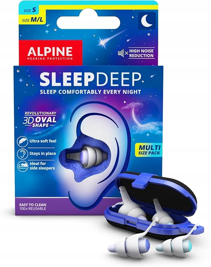 Alpine SleepDeep zatyczki do uszu do snu i wyciszenia 27 dB
