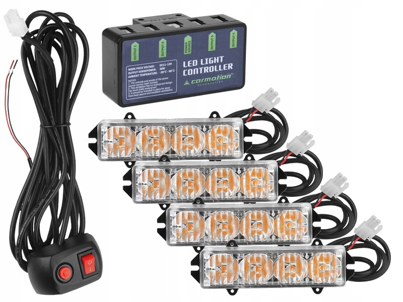 LAMPY ŚWIATŁA OSTRZEGAWCZE STROBOSKOP LED 12V 24V