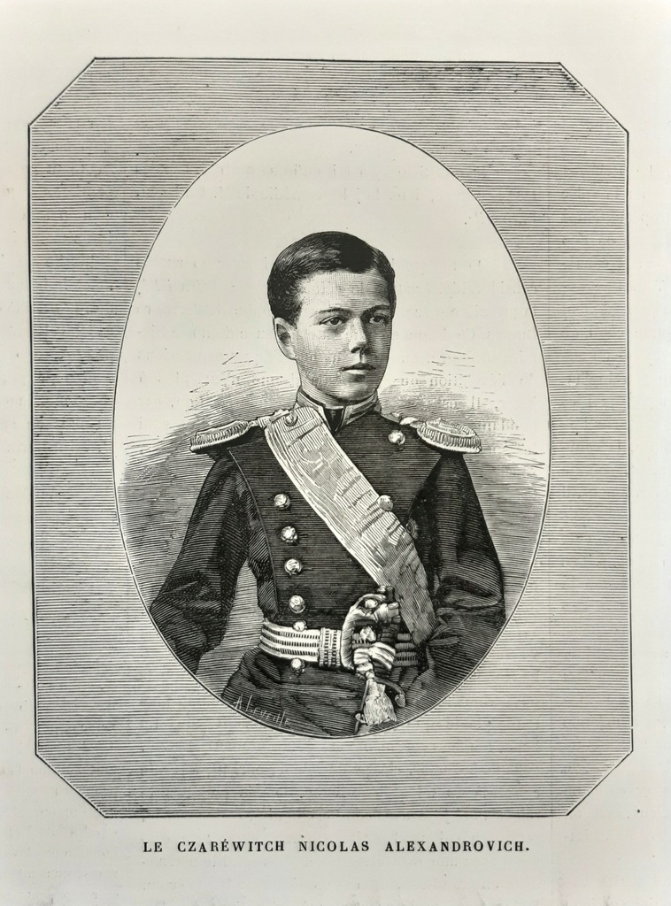 Rosja carewicz Mikołaj II Romanow portret 1880