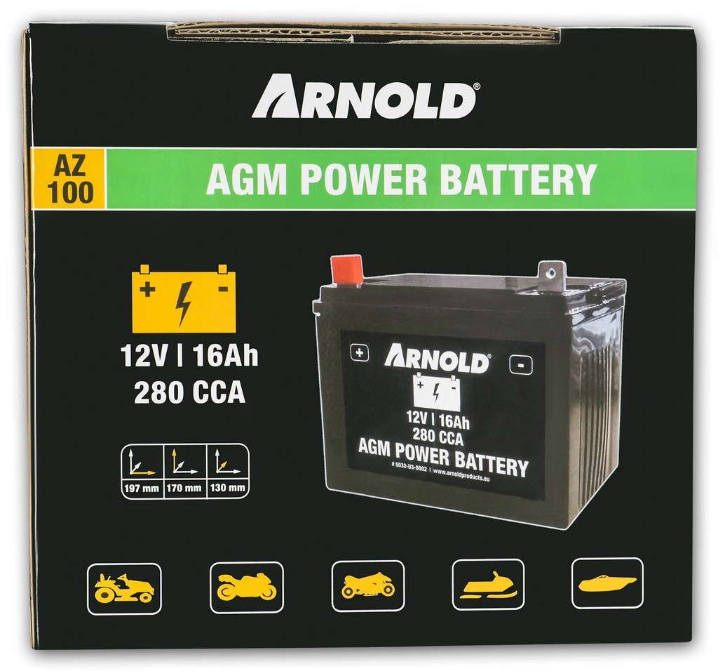 Купить АККУМУЛЯТОР для газонокосилки MTD 12В 16Ач 280CCA ARNOLD: отзывы ...