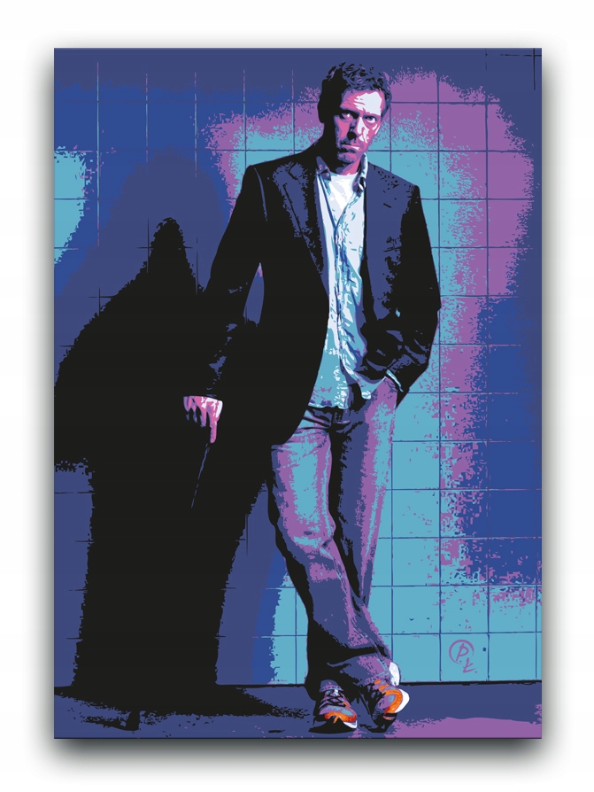 Dr House - OBRAZ 80x60 canvas Hugh Laurie